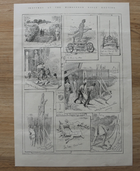 Holzstich Wimbledon 1885 Skizzen vom Schützentreffen in Wimbledon